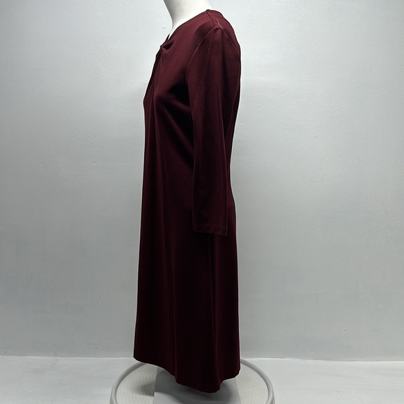 J McLaughlin Isabel Dress A-Line Sheath Midi Knot Bow Burgundy Red Size S Small - Picture 7 of 10
